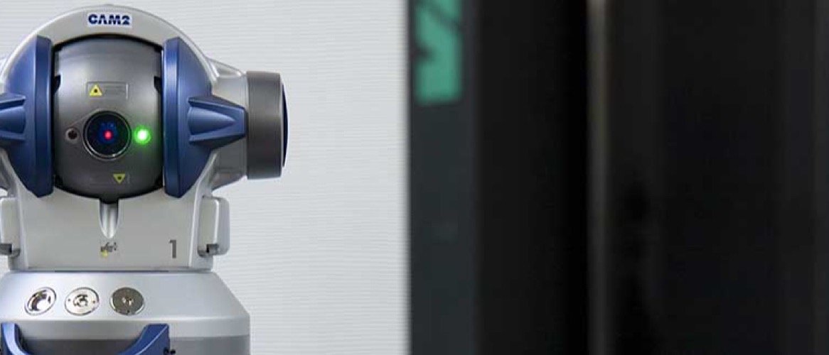 Laser tracker CAM2, dettaglio della testa